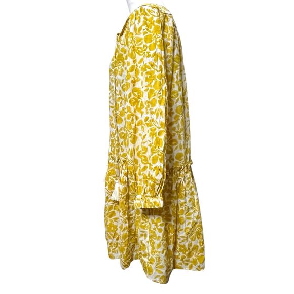 Cara Cara Ruffle Hem Mini Dress Women’s Small Yellow Cotton Resort Vacation Wear - Picture 4 of 12